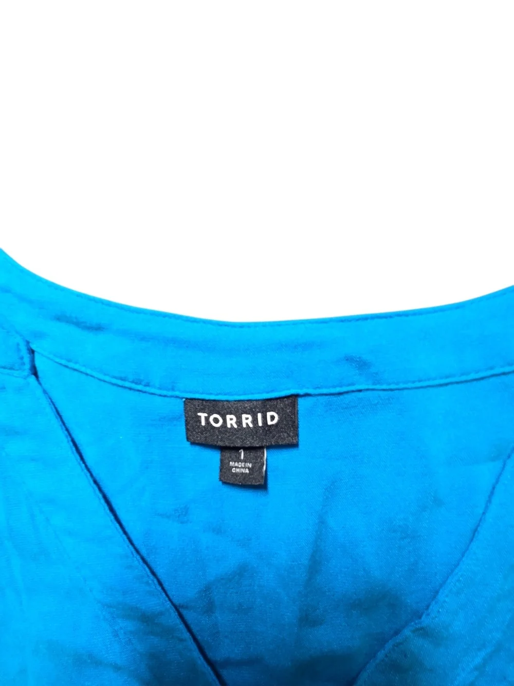 TORRID Bright Blue Button Front Tank Top Blouse Size 1 1X Plus Flowy Pockets - Picture 3 of 7